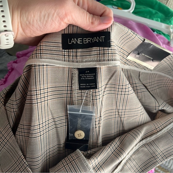 Lane Bryant Pants Women's 24 Plaid Wide Leg Cropped Slacks NWT Academia Preppy - Picture 8 of 9